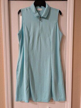 Greg Norman Women's Sleeveless Aqua Golf Dress with pockets Size XL